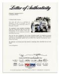 Joe DiMaggio and Ted Williams Signed 10'' x 8'' Photo -- Also Signed by Dom DiMaggio -- With PSA/DNA COA
