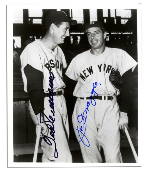 Joe DiMaggio and Ted Williams 8 x 10 Signed Photo -- With PSA/DNA COA