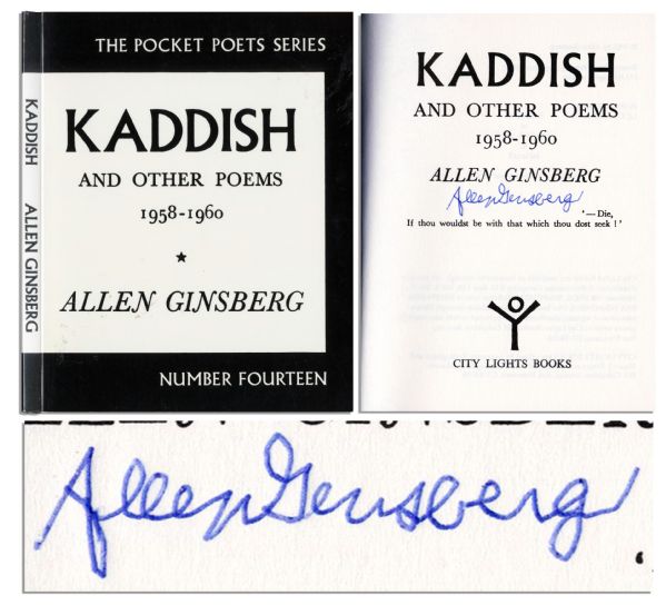Allen Ginsberg Signed Copy of Kaddish & Other Poems