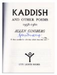 Allen Ginsberg Signed Copy of ''Kaddish & Other Poems''