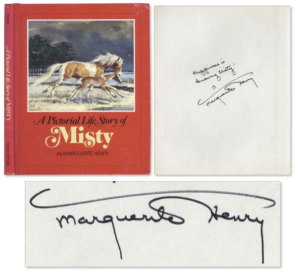 Marguerite Henry Signs A Pictorial Life Story of Misty -- Happiness is knowing Misty!