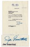 Joe Rosenthal Document Signed From 1953 -- Also Signed by Comedian Ken Murray