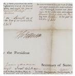 Thomas Jefferson Four-Language Ship's Paper Signed as President -- Countersigned by James Madison as Secretary of State