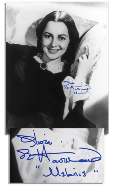 Olivia de Havilland Signed 11 x 14 Photo From Her Acclaimed Gone With the Wind Role