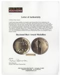 Raymond Burr Award Medallion -- Awarded for His Contributions to the McGeorge School of Law at University of The Pacific