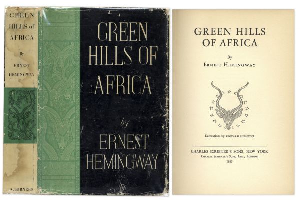 True 1935 First Edition of Ernest Hemingways Green Hills of Africa