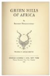 True 1935 First Edition of Ernest Hemingway's ''Green Hills of Africa''
