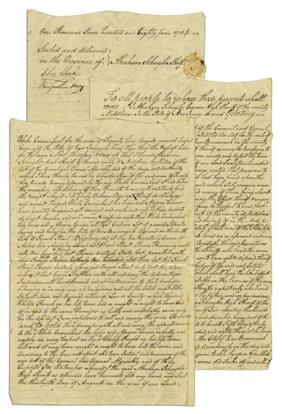 1784 Deed to Property in New Brunswick, New Jersey -- ...previous to the late Revolution...