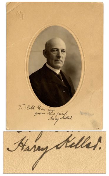 Magician Harry Kellar Signed 8 x 10.75 Photo