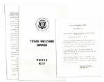 John F. Kennedy Press Kit -- Welcoming Him to Texas the Night of His Assassination