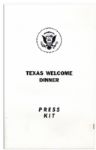 John F. Kennedy Press Kit -- Welcoming Him to Texas the Night of His Assassination