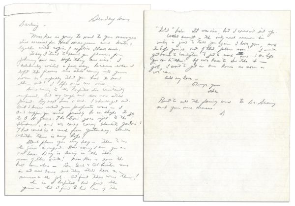 General Dwight Eisenhower Autograph Letter Signed to His Wife, Mamie -- ...the only real reason Im writing is just to tell you again I love you...