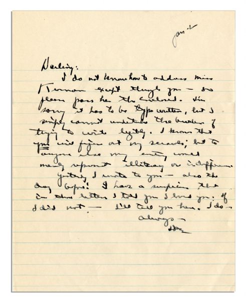 Dwight Eisenhower WWII Autograph Letter Signed -- ...to anyone else my writing would merely represent illiteracy or indifference...