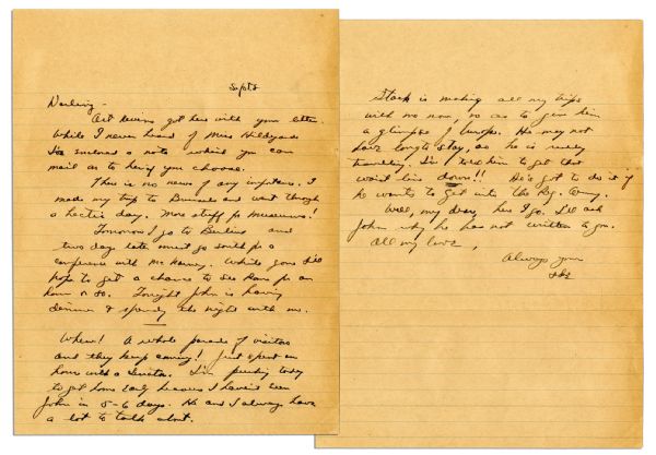 Dwight Eisenhower 1945 Autograph Letter Signed -- ...A...parade of visitors...Just spent an hour with a Senator...Tomorrow I go to Berlin and...must go...for a conference with [Gen.] McNarney...