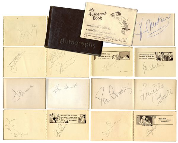 Two 1940s Autograph Books With 35+ Celebrities -- Including Lucille Ball, Desi Arnaz, Roy Rogers, Betty Grable & More