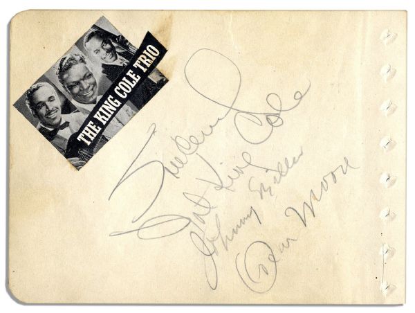 Nat King Cole Trio Autographs -- Plus Nine Additional Signatures of 1930s Jazz Legends