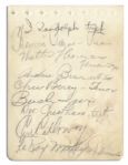 Nat King Cole Trio Autographs -- Plus Nine Additional Signatures of 1930's Jazz Legends