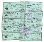 Lot of 10 Personal Checks Signed by Baseball HOFer Harmon Killebrew