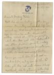 Iwo Jima Hero Rene Gagnon Autograph Letter Signed -- ''...the war is going to last six more years, one year to lick the Germans, one year to lick the Japs...''