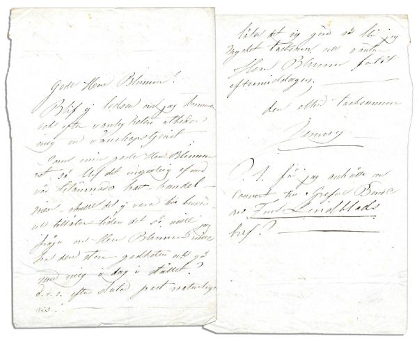 Jenny Lind Swedish Nightingale Autograph Letter Signed