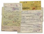 American Business Mogul John Paul Getty Group of 10 Signed Checks