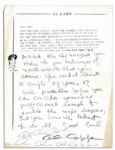Two Al Capp Letters Signed to an Aspiring Artist Fan -- ''...get a good anatomy book (art anatomy) and master the construction of the figure...''