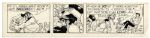 Lot of 4 ''Li'l Abner'' Comic Strips From 1976 -- Hand-Drawn & Signed by Capp Featuring Daisy Mae, Li'l Abner, A Shmoo & Honest Abe -- Sizes Vary, Approximately 19.5'' x 6.25'' -- Very Good