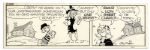 Lot of 4 ''Li'l Abner'' Comic Strips From 1976 -- Hand-Drawn & Signed by Capp Featuring Daisy Mae, Li'l Abner, A Shmoo & Honest Abe -- Sizes Vary, Approximately 19.5'' x 6.25'' -- Very Good