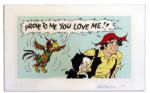 ''Li'l Abner'' Artist Proof Featuring Li'l Abner & Mammy -- Signed ''Al Capp '74'' in Pencil & Numbered ''20/30 AP'' -- Measures 36.5'' x 22.5'' -- Very Good