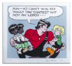''Li'l Abner'' Silkscreen With Abner & Honest Abe -- Numbered 151/250 & Signed ''Al Capp '74'' in Pencil -- Measures 26'' x 23'' -- Very Good