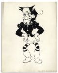 Al Capp Drawing of ''Li'l Abner'' Favorite Mammy Yokum -- Large Art Measures 11.5'' x 14.5''