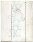 Al Capp Drawing of ''Li'l Abner'' Favorite Mammy Yokum -- Large Art Measures 11.5'' x 14.5''