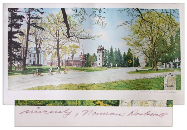 Norman Rockwell Signed Lithograph of His Springtime on Stockbridge