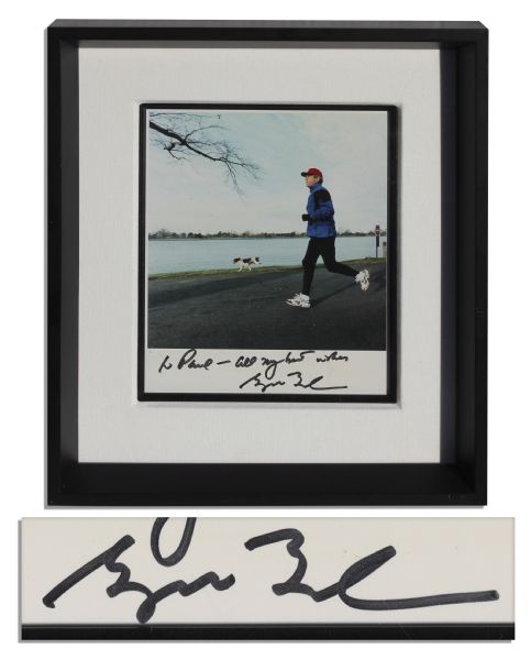 George W. Bush Signed Photo Jogging with His Dog