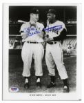 Excellent Mickey Mantle & Willie Mays Signed Photo -- With PSA/DNA