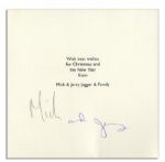 Mick Jagger & Jerry Hall Signed Christmas Card