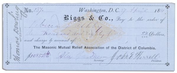 Civil War Photographer Alexander Gardner Signed Check