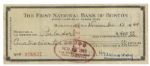 Ernest Hemingway Check Signed From 1949