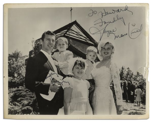 Janye Mansfield & Mickey Hargitay 10 x 8 Wedding Photo Signed