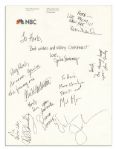 Eight Saturday Night Live Cast Member Signatures -- Including Comedic Legends Chris Farley, Phil Hartman & More -- With PSA/DNA COA