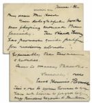 Edith Roosevelt Autograph Note Signed -- The Former First Lady Thanks an Editor for Books