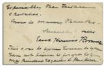 Edith Roosevelt Autograph Note Signed -- The Former First Lady Thanks an Editor for Books
