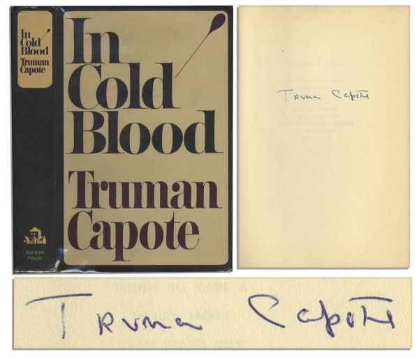 Truman Capote In Cold Blood Signed First Edition, First Printing -- With PSA/DNA COA