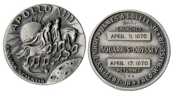 Apollo 13 Flown Robbins Medal -- From the Collection of Jack Swigert, Apollo 13 Command Module Pilot -- Serial Number 146