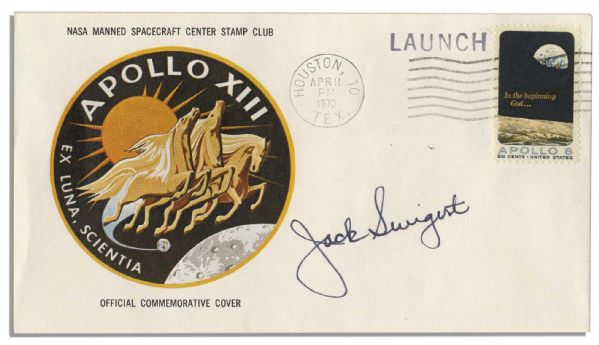 Jack Swigerts Personally Owned & Signed Apollo 13 First Day Cover -- Near Fine