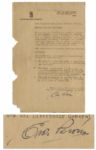 First Lady of Argentina Eva Peron 1950 Circular Signed