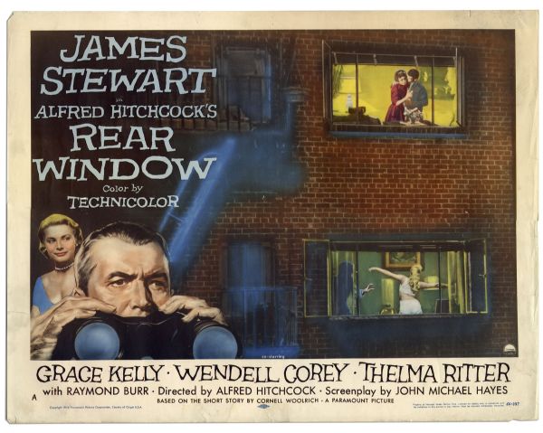 Movie Poster for Alfred Hitchcocks Rear Window -- Starring James Stewart & Grace Kelly
