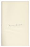 Truman Capote's True Crime Masterpiece ''In Cold Blood'' First Edition, First Printing Signed Tipped-In Page