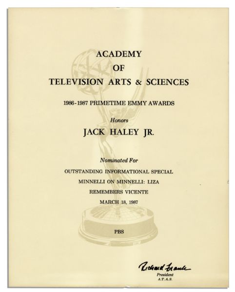 Emmy Award Nomination for a Liza Minnelli Television Special -- Awarded to Minnellis Ex-husband Jack Haley, Jr. in 1987