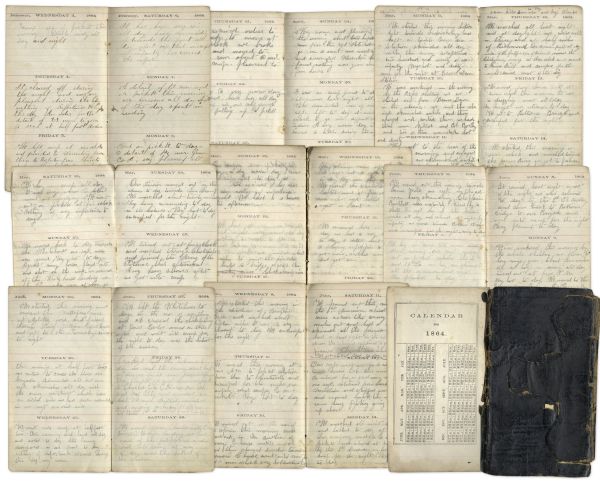 Civil War Diary From Maine 1st Cavalryman -- Extensive Battle Content on the Overland Campaign --  ...we lost 70 men...Our prisoners went out today to bury our dead at Reams Station...